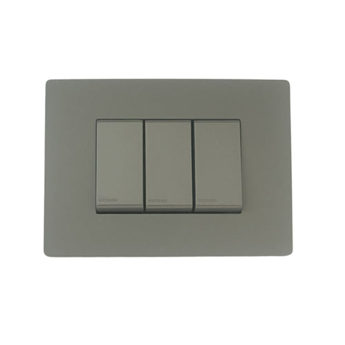 Interruptor Triple Conmutador 9/24 Armado S32 Grey
