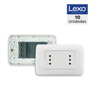 Pack 10 Placas Toma Corriente Duplex 10A 250V Blanco
