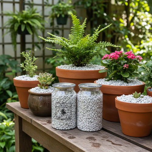 Piedras Decorativas Jardin Blanco Mate 4- 10 Mm 700 Gr