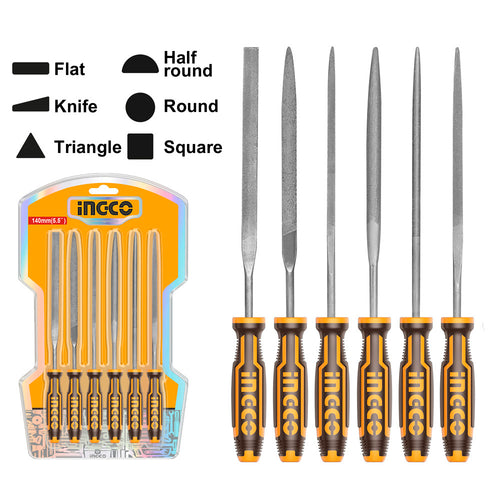 SET LIMAS PARA METAL 6 PIEZAS INGCO HKTF63