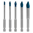 Juego 5 Brocas Para Porcelanato Hex-9 Hard Ceramics