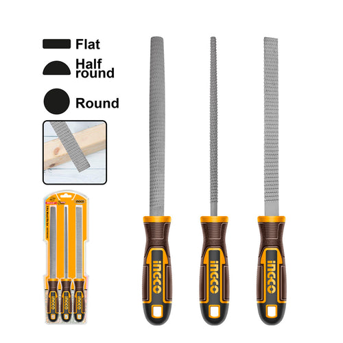 SET LIMAS INDUSTRIAL PARA MADERA 3 PIEZAS 200MM/8