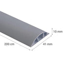 Moldura Piso Semiredonda 41X10 Mm 2 Mestros Gris