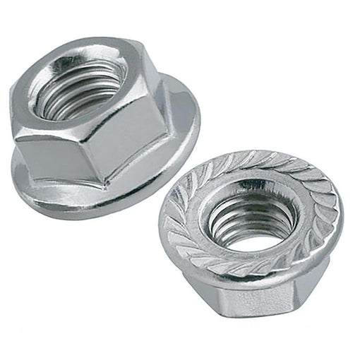 Tuerca Hexagonal Con Flange Unc 1/4" Zincada 8 Unidades