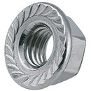 Tuerca Hexagonal Con Flange Unc 1/4" Zincada 8 Unidades