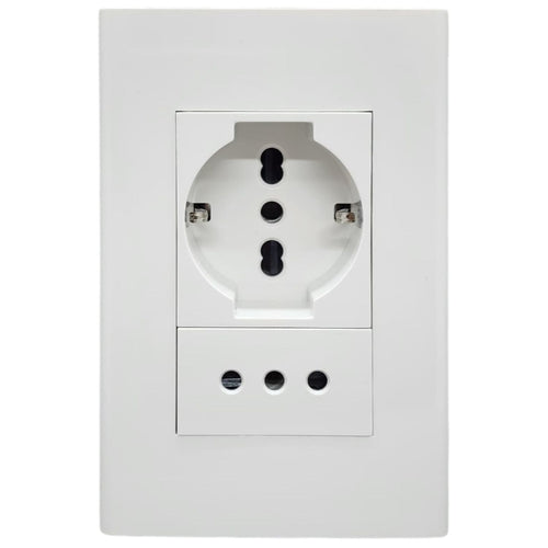 Tomacorriente Schucko Mas 10A Blanco Clio