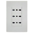 Tomacorriente 10A/16A Triple Blanco Clio