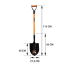 Pala Punta Huevo Acero Carbono Mango Fibra