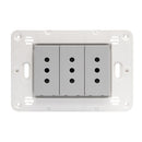 Tomacorriente Triple 10A Gris Semi Armado Matixgo