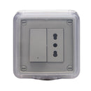 Interruptor 2 Modulos Ip55 Interruptor Simp+Enchufe 10/16 Idroboxgo