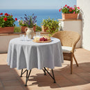 Mantel Redonda 180X180 Cm Cuadrille Negro