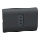 Placa Genesis Armada Con Toma Corriente Simple 10A 2P+T - Black