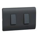 Placa Genesis Armada Con Interruptor Doble 9/15 16Ax 250V - Black