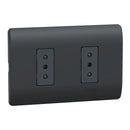 Placa Genesis Armada Con Toma Corriente Doble 10A 2P+T - Black
