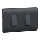 Placa Genesis Armada Con Interruptor 9/12 + 9/24 16Ax 250V - Black