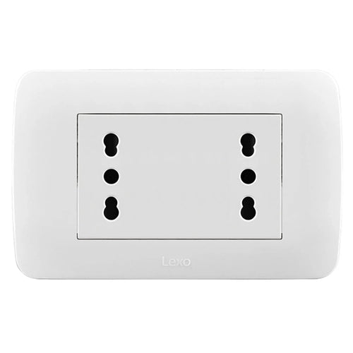 Toma Corriente Duplex 10/16A 250V Blanco Armado