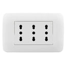 Toma Corriente Triplex 10/16A 250V Blanco Armado