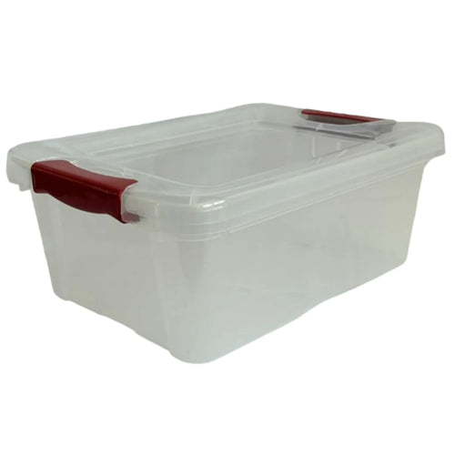 Caja Vitalbox 27X15X37 Cm 10 L Transparente/Rojo