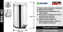 Basurero Acero Inoxidable Cierre Suave 40 L Soin