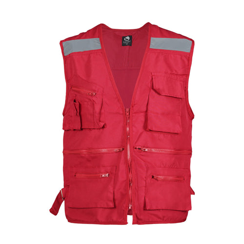 Chaleco de seguridad Black Wolf Geologo Poplin con Reflectante Rojo XXXL
