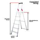 Escalera Aluminio Tijera 6 Peldaños Magna
