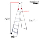 Escalera Aluminio Tijera 7 Peldaños Magna