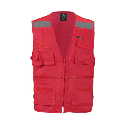 Chaleco Geologo Black Wolf Gabardina con Cinta Reflectante Rojo L