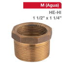 Bushing Bronce He/Hi 1 1/2" X 1 1/4" 1U