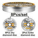 SET DISCO DIAMANTADO SEG + TUR 8 PIEZAS 115X22MM 4 1/2