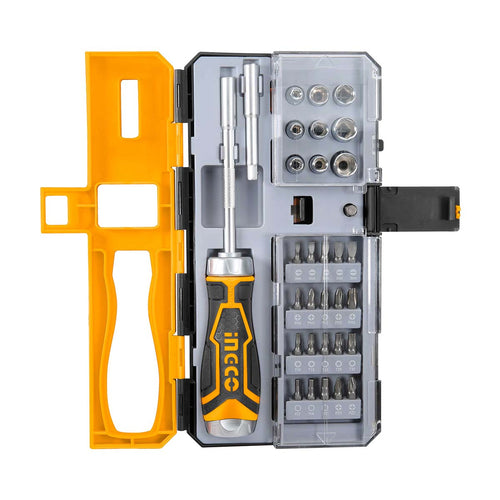 Set Destornillador Puntas Ph/Sl/Pz/T/Hex 33 Piezas Ingco Hksdb0338