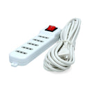 Alargador Eléctrico 5 Posiciones Blanco Con Switch Me-071W5 5 Metros
