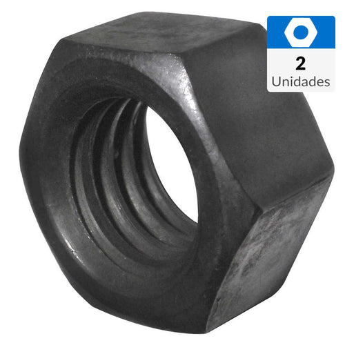 Tuerca Hexagonal G2 3/8" Pavonada 2 Unidades