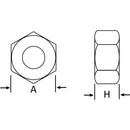 Tuerca Hexagonal G2 1/2"12 Pavonada 2 Unidades