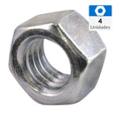 Tuerca Hexagonal G2 1/4" Zincada Brillante 4 Unidades