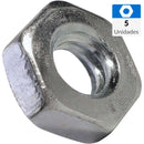 Tuerca Cocina Hexagonal 5/32" Zincada Brillante 5 Unidades
