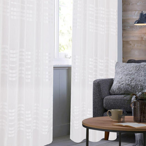 Cortina Velo Lineas 140X220 Cm Blanco Argolla