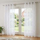 Cortina Velo Lineas 140X220 Cm Blanco Argolla
