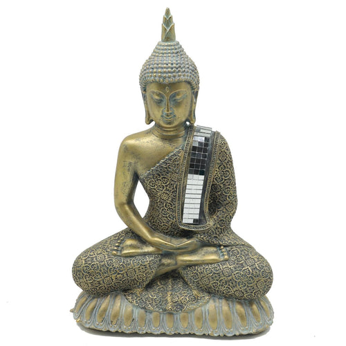 Buda Sentado Dorado 30.5X21 Cm
