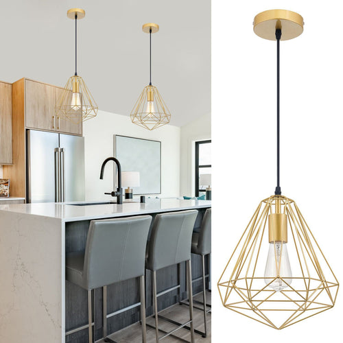 Lampara Colgante Geometrico Aluminio Cobre