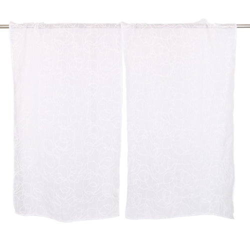 Set 3 Cortina Cocina Broderie Blanca