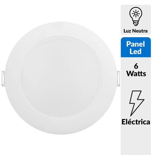 Panel Led Spot Empotrado Circular Blanco 6W 3 Tonos