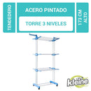 Tendedero De Ropa Torre 3 Niveles Plegable Acero 64X73X173 Cm Blanco