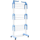 Tendedero De Ropa Torre 3 Niveles Plegable Acero 64X73X173 Cm Blanco