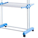 Tendedero De Ropa Torre 3 Niveles Plegable Acero 64X73X173 Cm Blanco