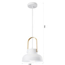 Lampara Colgante Acero Blanco