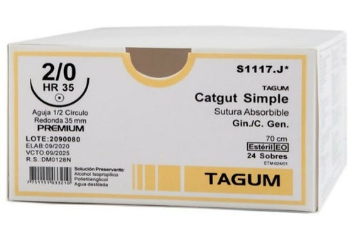 DM 3 CATGUT SIMPLE 0 HR 35 - 70 CM - CAJA X 24 UN