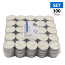 Set 100 Velas Tealights Blancas Con Aroma