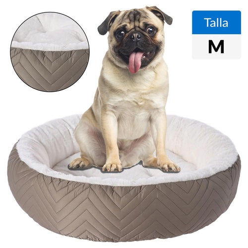 Cama Redonda Para Perro 14X60X60 Cm Cafe