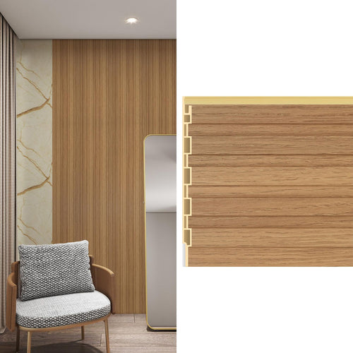 Wall Panel Wpc Slim 16X240 Cm Cafe Claro 0.39 M2
