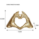 Figura Manos De Corazon Dorado 8.5X7 Cm